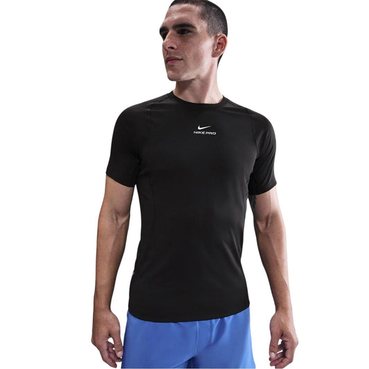 Black-White - Front - Nike Mens Pro Dri-FIT Fitted Top