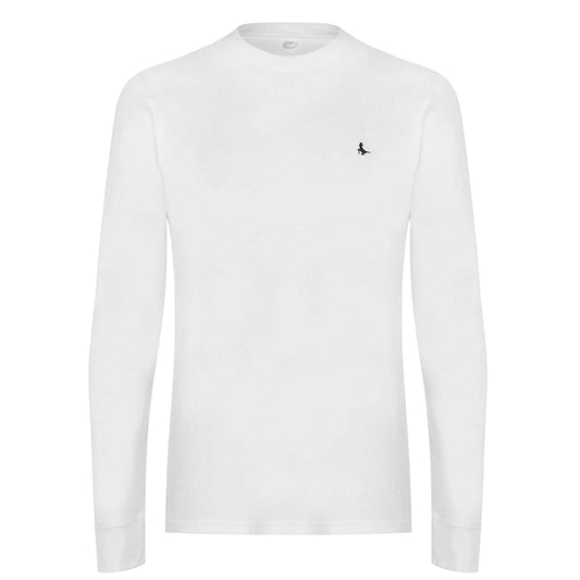 White - Front - Jack Wills Mens Sandleford Crew Neck Long-Sleeved T-Shirt