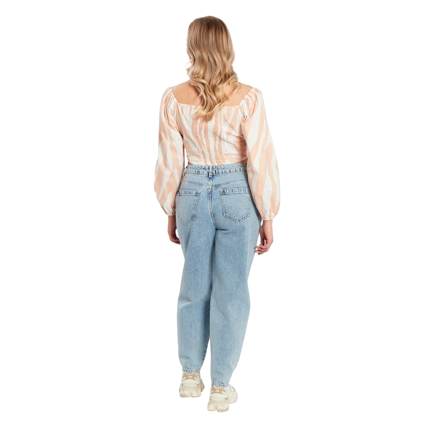 White - Lifestyle - Influence Womens-Ladies Cropped Relaxed Fit Blouse
