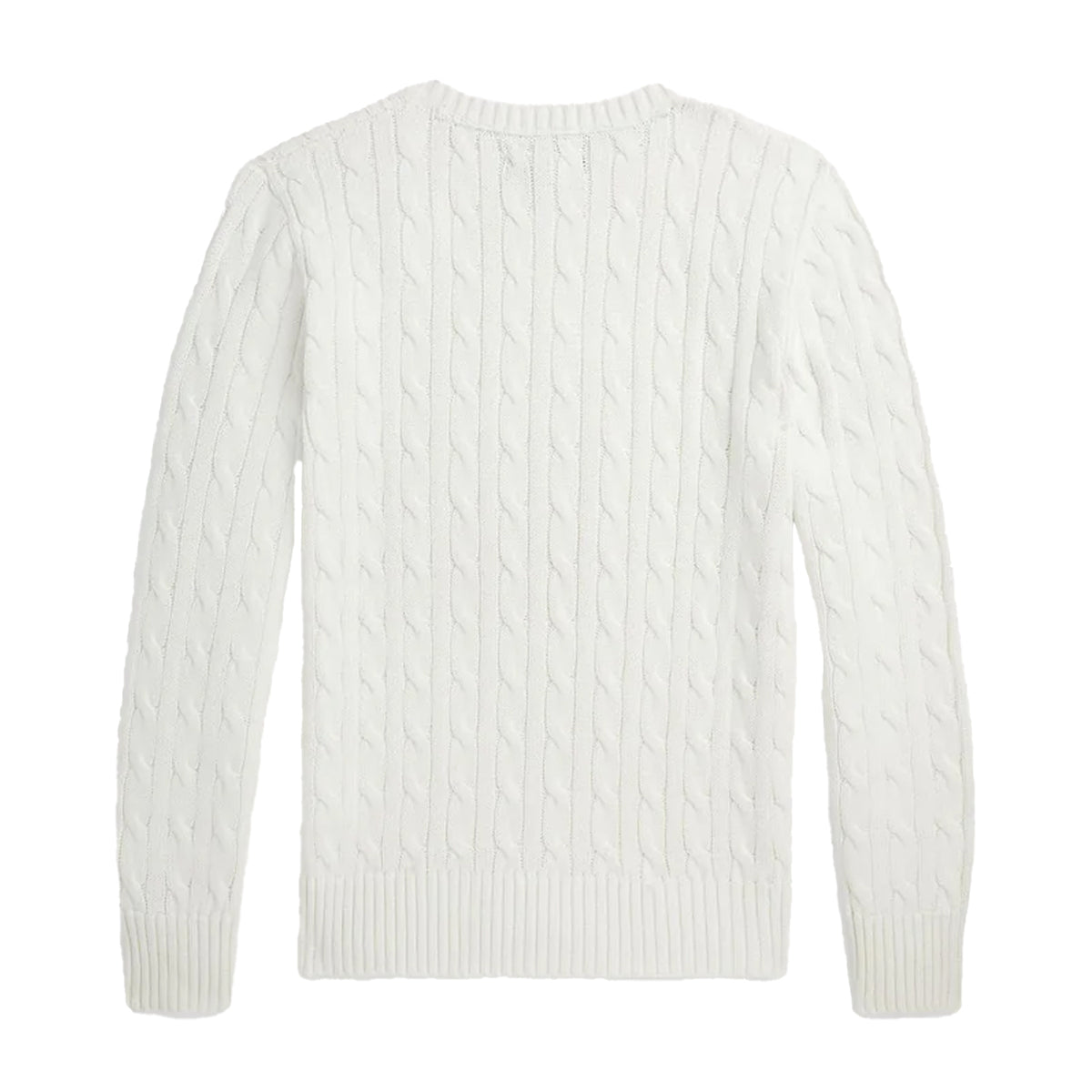 White - Back - Ralph Lauren Childrens-Kids Cable Knit Regular Long-Sleeved Jumper