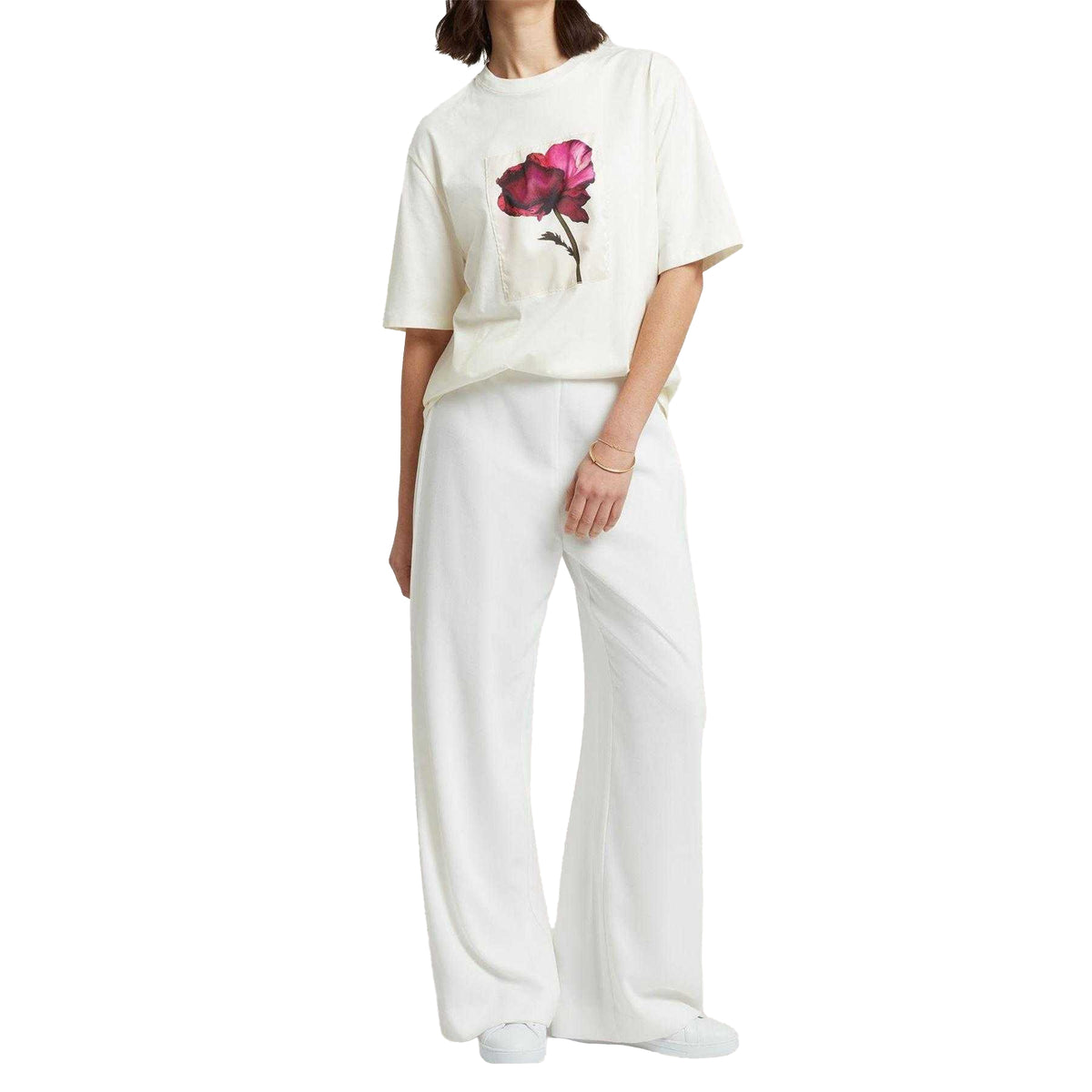 Ivory - Pack Shot - Ted Baker Womens-Ladies Floral Soft Touch Relaxed Fit T-Shirt