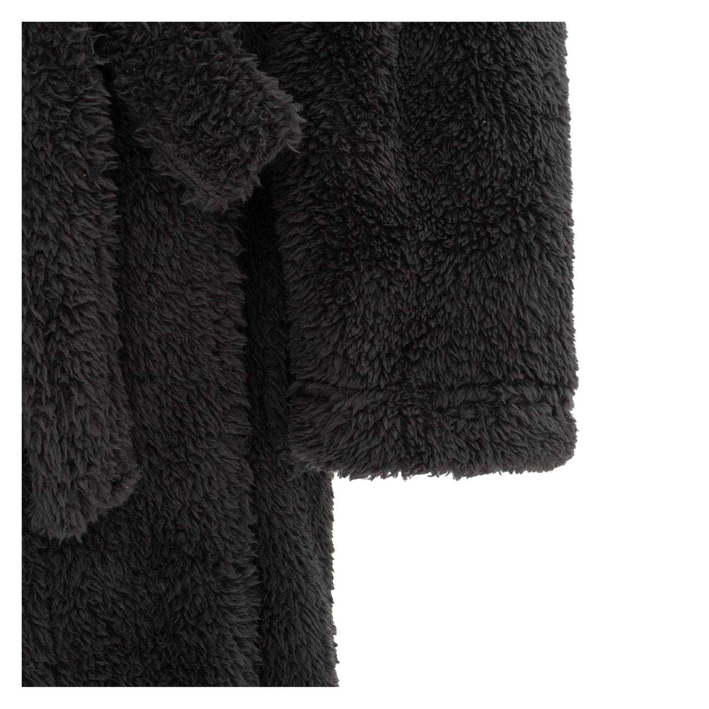 Black - Pack Shot - Howick Mens Plush Fleece Long-Sleeved Robe