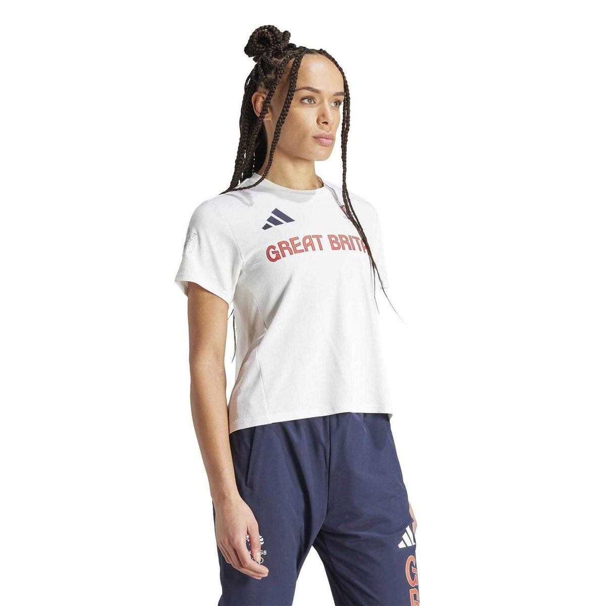 White - Pack Shot - Team GB Womens-Ladies Adidas T-Shirt
