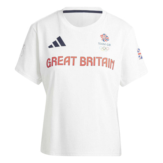 White - Front - Team GB Womens-Ladies Adidas T-Shirt