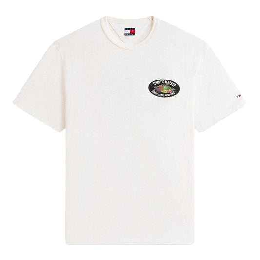 Antique White - Front - Tommy Jeans Mens Fruit Regular T-Shirt