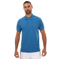 Blue - Front - Lacoste Mens Ribbed Collar Short-Sleeved Polo Shirt