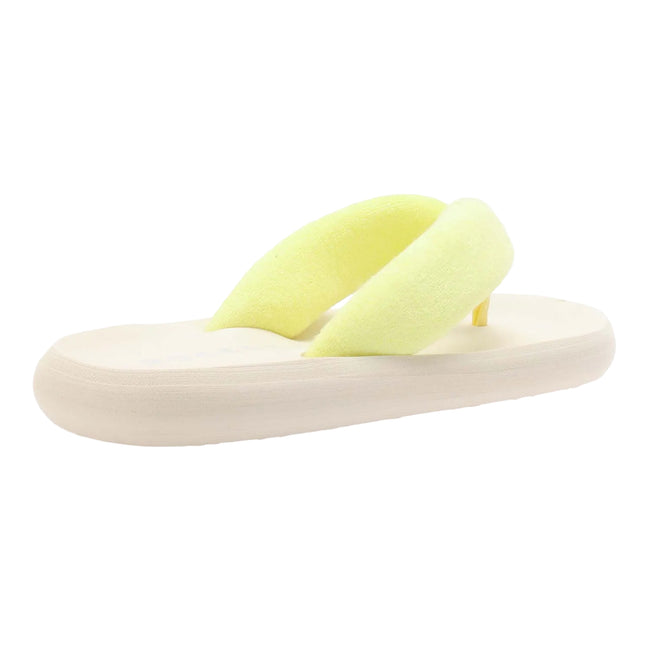 Yellow - Back - Rocket Dog Womens-Ladies Sunset Puff Flip Flops
