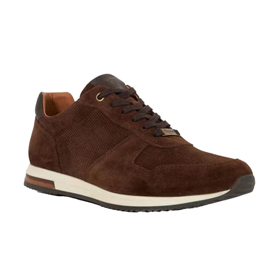 Brown - Front - Dune London Mens Trilogy Suede Trainers