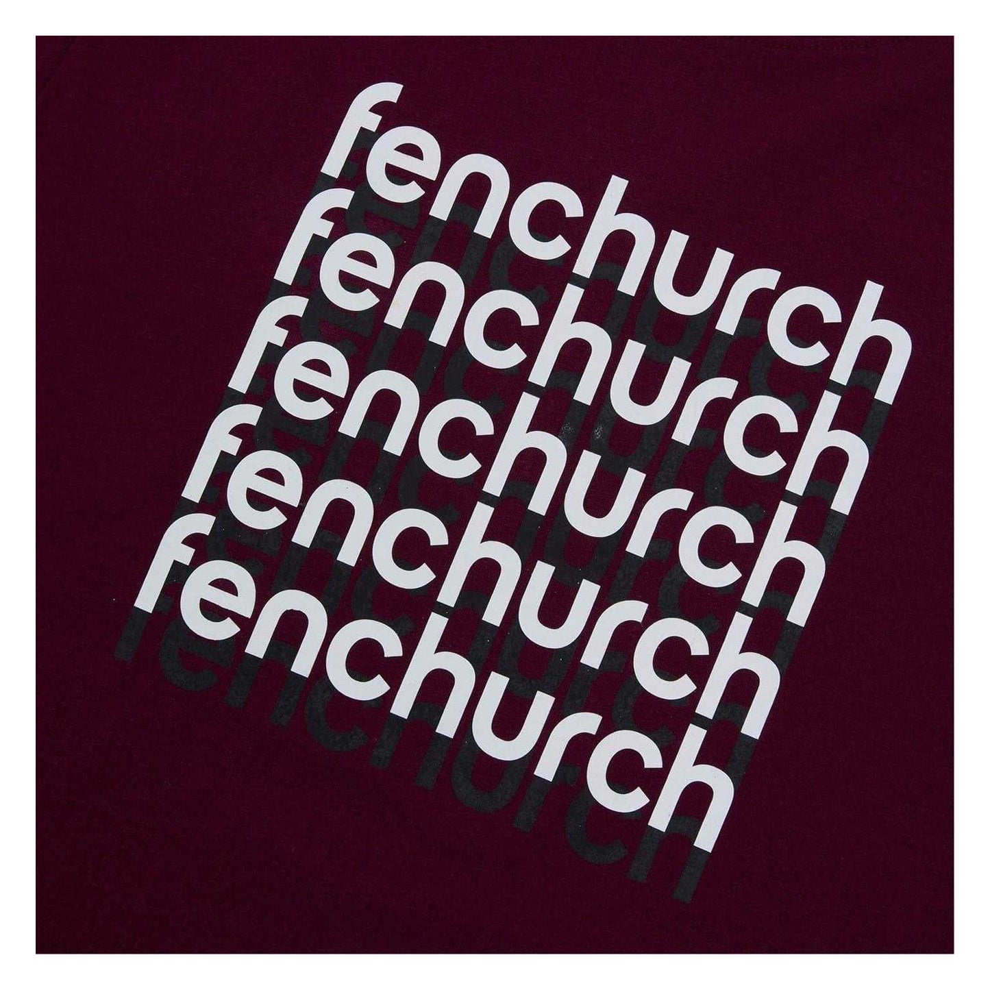 Burgundy - Side - Fenchurch Unisex Adult Aldgate Lettering Cotton T-Shirt