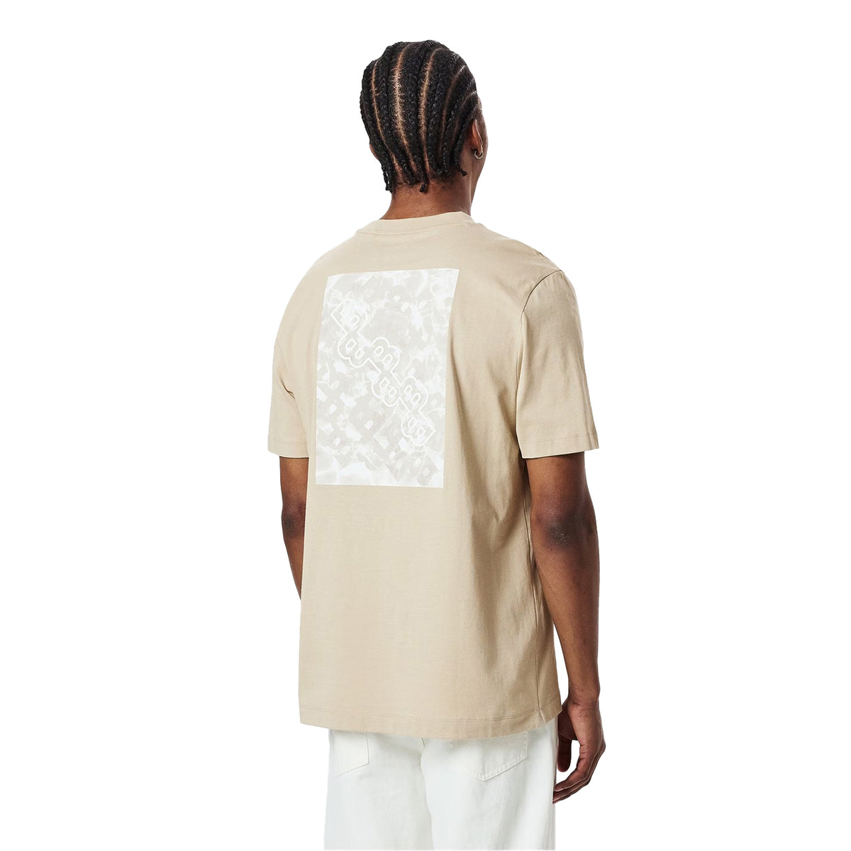 Light Beige - Lifestyle - Boss Unisex Adult H-Taut 81 Back Print Cotton Regular T-Shirt