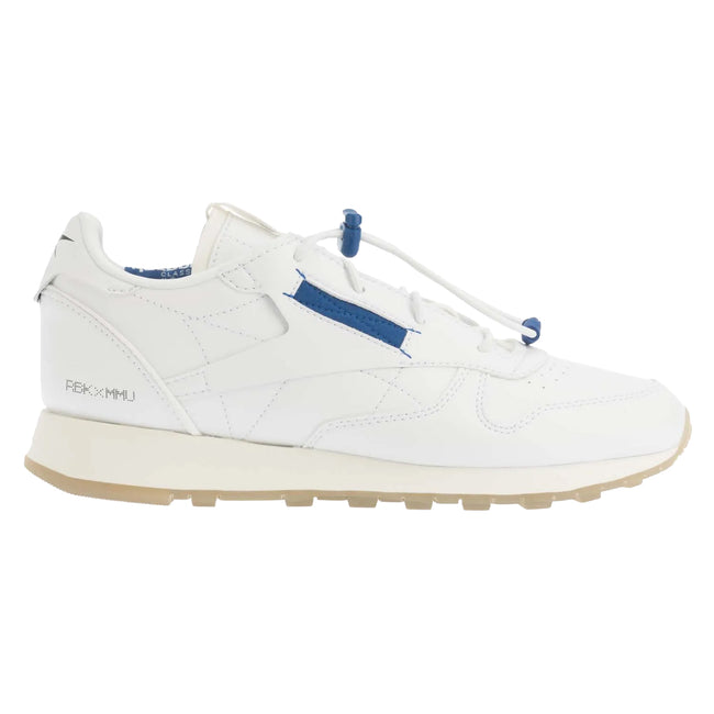 White-Blue - Side - Reebok Mens Milk Makeup Classic Vegan Trainers