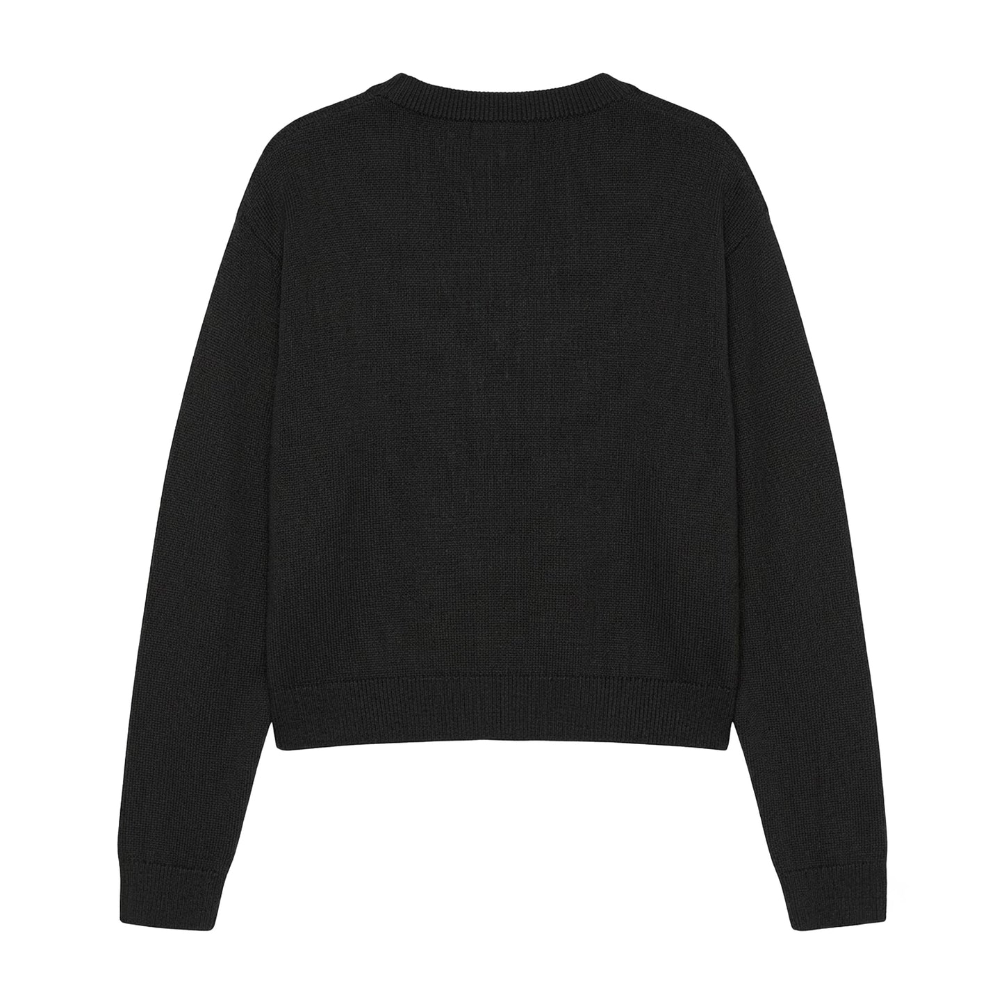 Black - Back - Calvin Klein Childrens-Kids Logo Regular Long-Sleeved Sweater Top