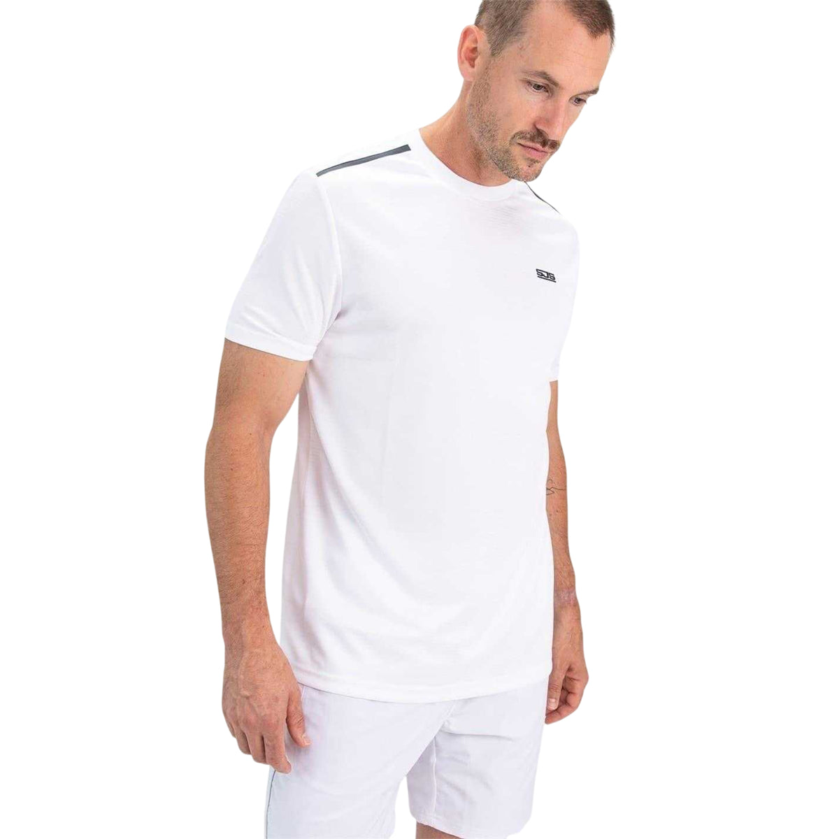 White - Side - Sjeng Sports Mens Logo Regular Short-Sleeved Sports T-Shirt