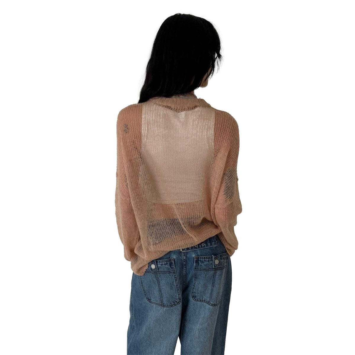 Pink - Back - The Ragged Priest Womens-Ladies Deer Print Relaxed Fit Sweatshirt