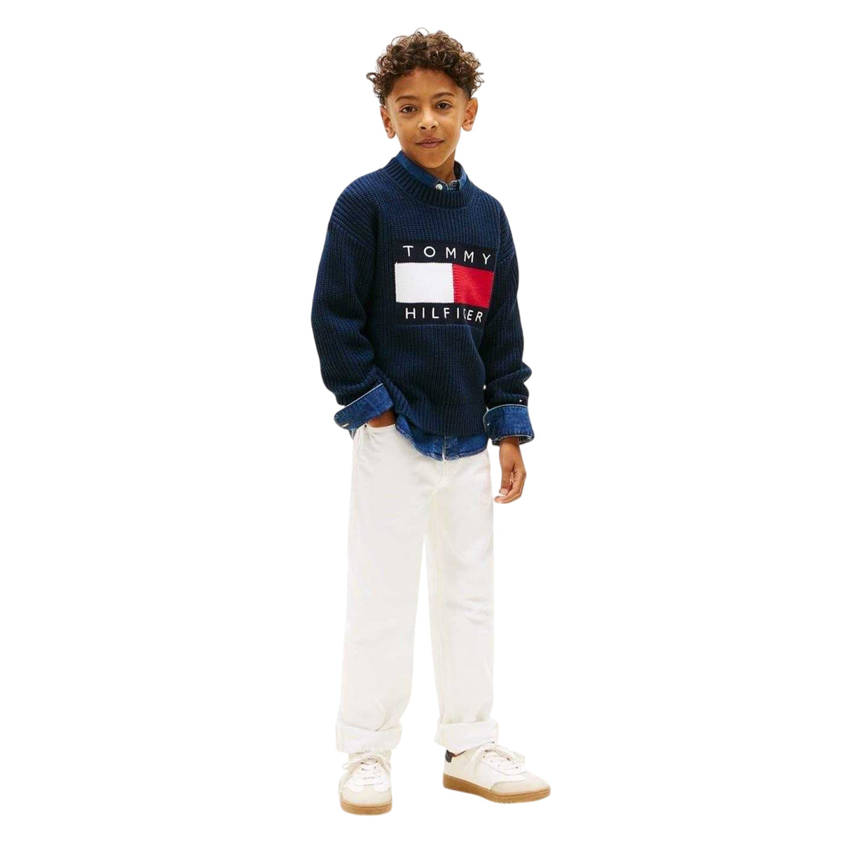 Heritage - Lifestyle - Tommy Hilfiger Boys Ribbed Embroidered Regular Sweater Top