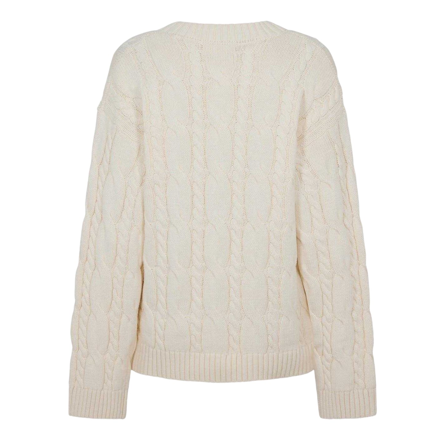 Cream - Back - 4th & Reckless Womens-Ladies Cable Knit Sweater Top