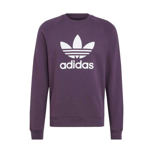 Aurora Black - Front - Adidas Mens Trefoil Ribbed Crew Neck Sweatshirt