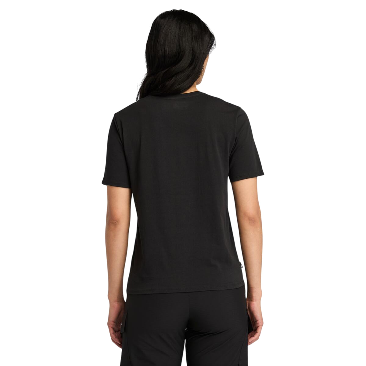 Black - Lifestyle - Timberland Womens-Ladies Logo Crew Neck Short-Sleeved T-Shirt