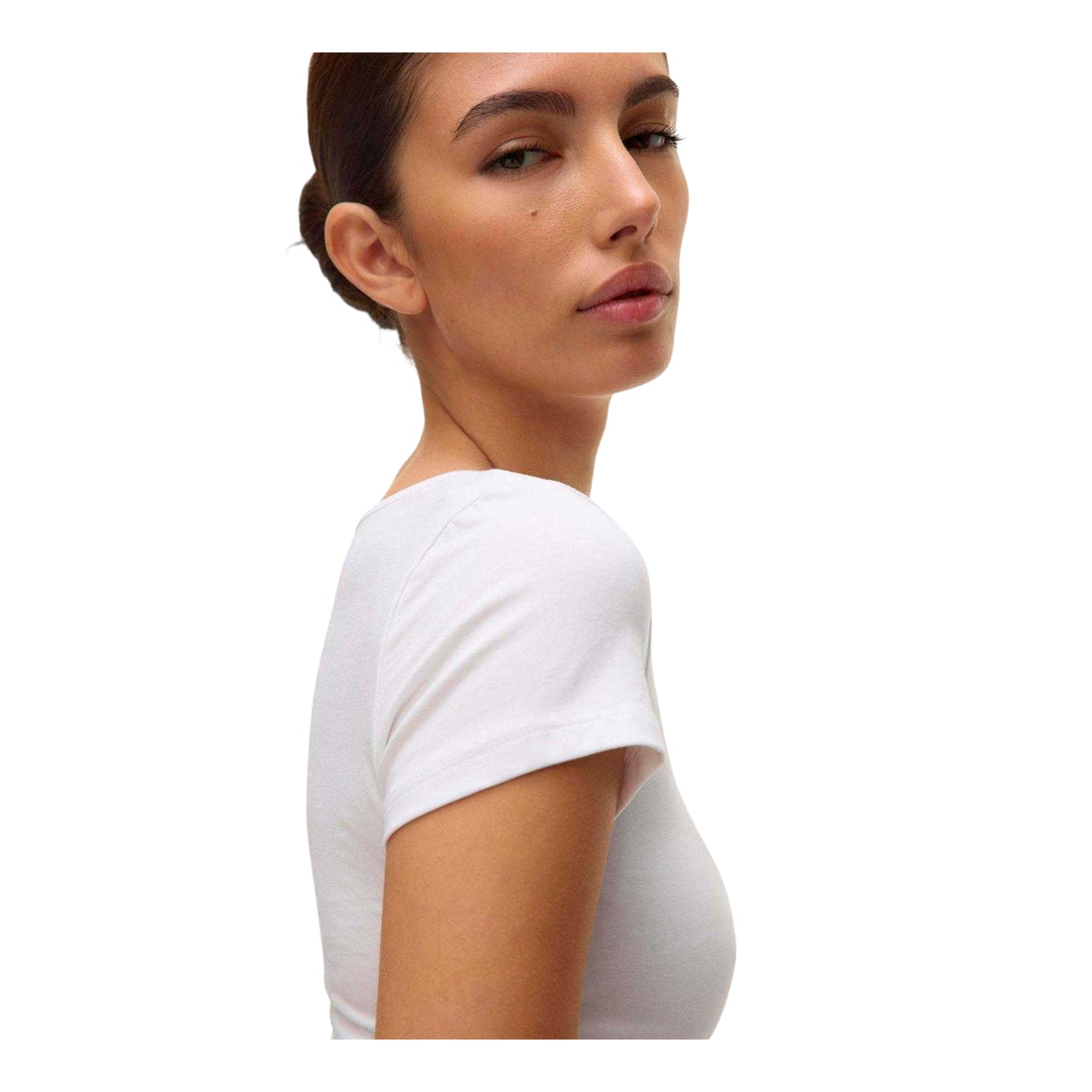 Bright White - Lifestyle - Vero Moda Womens-Ladies Plain Scoop Neck Regular T-Shirt
