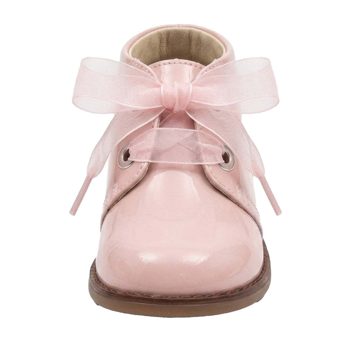 Pink - Back - Andanines Girls Patent Leather Ankle Boots