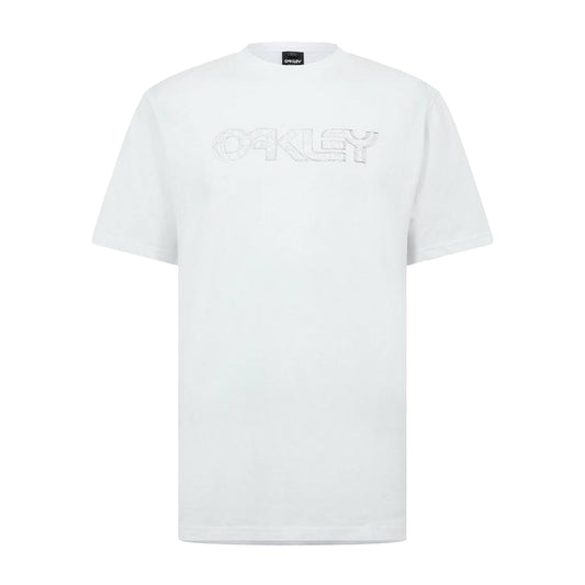 White - Front - Oakley Mens Wire B1B Logo Regular T-Shirt