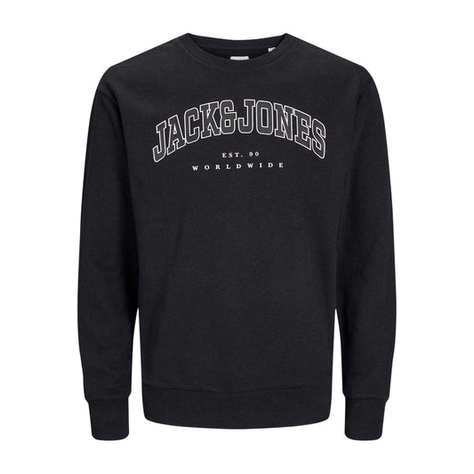 Black - Front - Jack And Jones Boys Varsity Long-Sleeved Sweatshirt