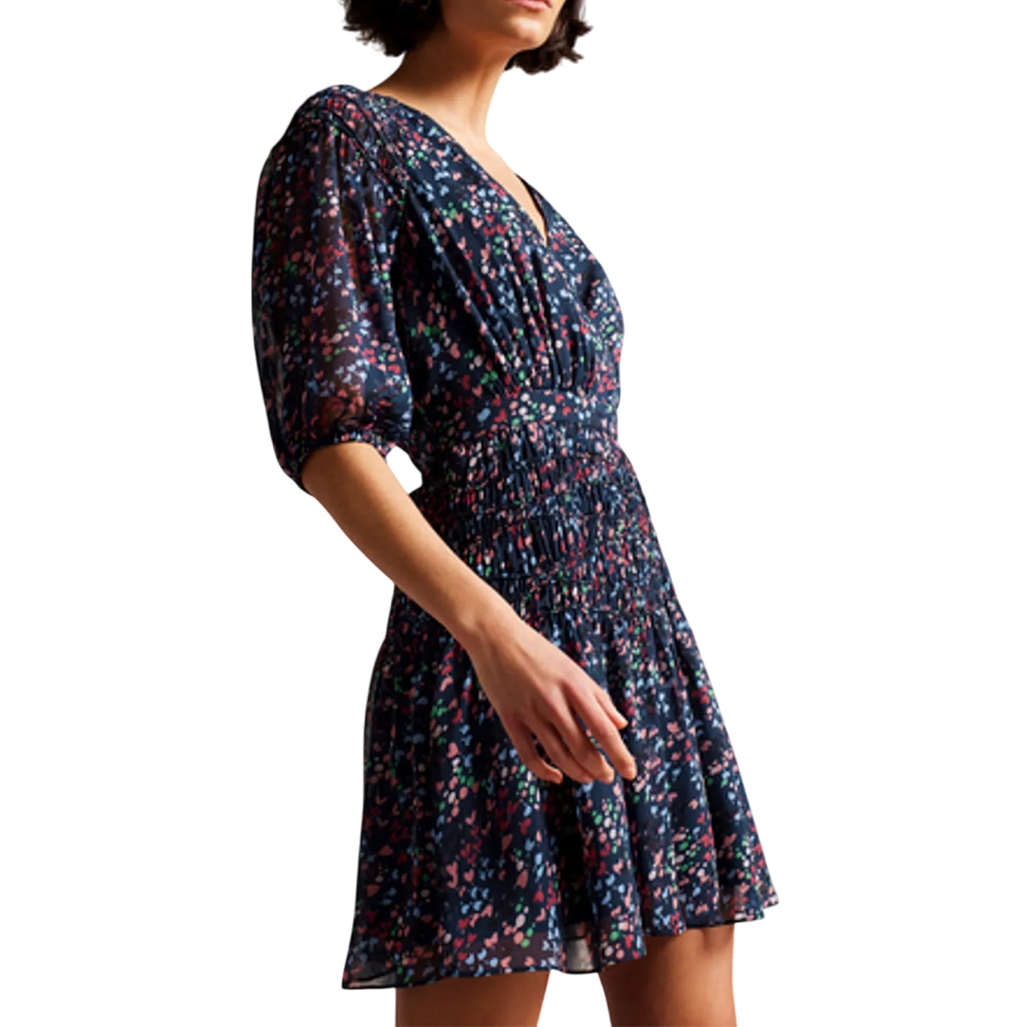 Navy - Lifestyle - Ted Baker Womens-Ladies Casadee Mini Smock Panel Wrap Dress