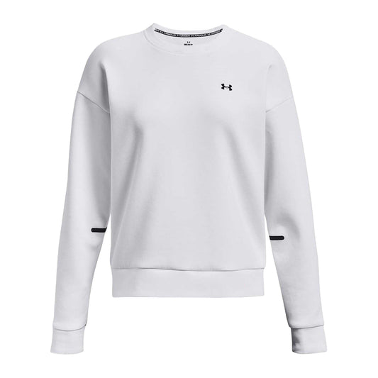 White - Front - Under Armour Womens-Ladies Unstoppable Fleece Crew Neck Sweatshirt