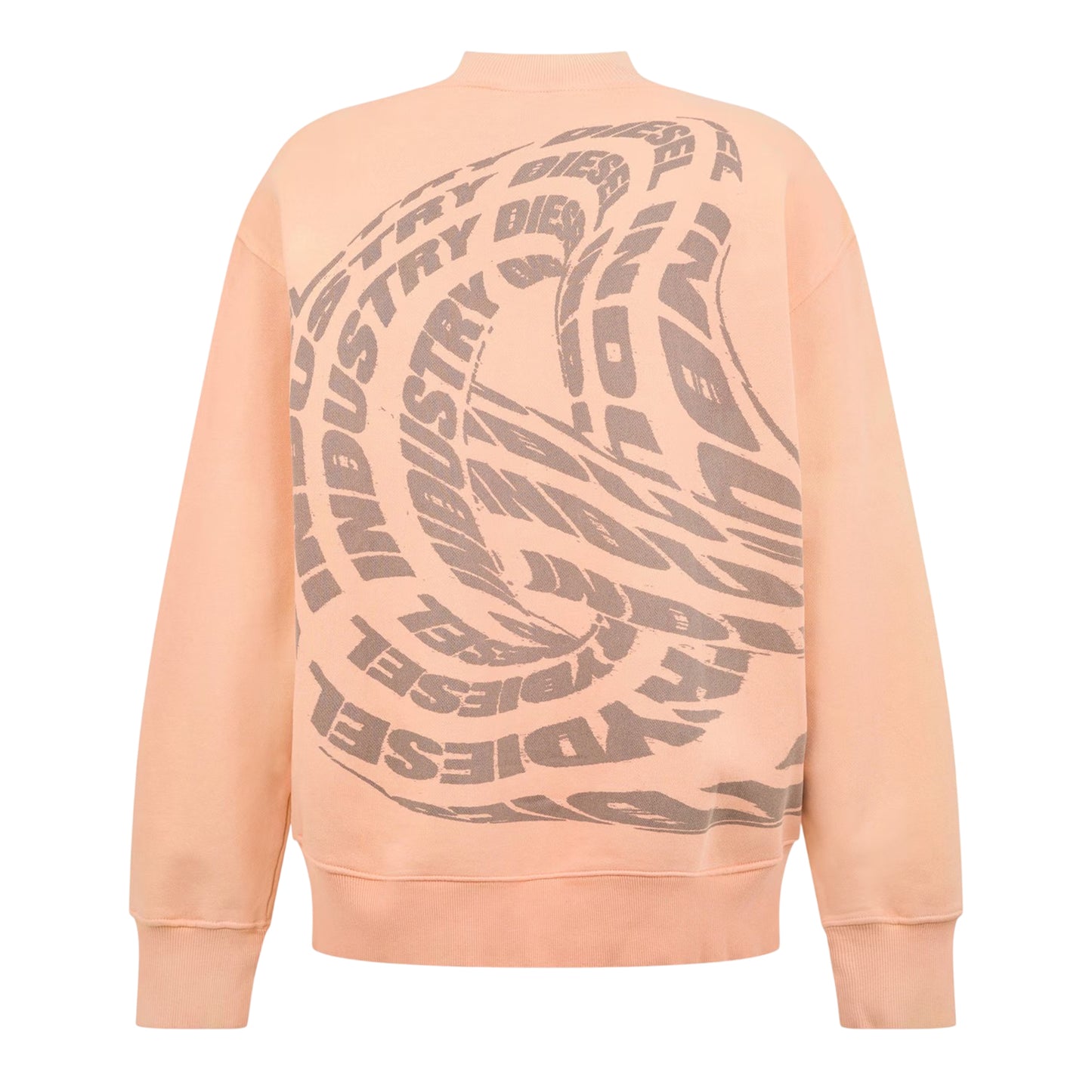 Beige - Back - Diesel Mens Graphic Print Mock Neck Regular Sweatshirt