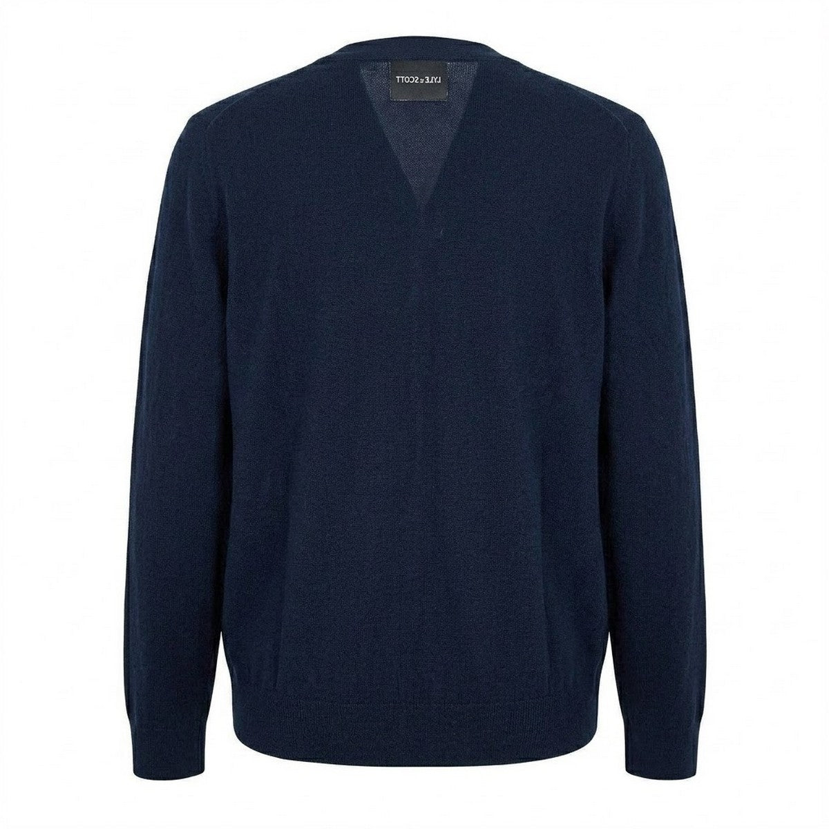 Dark Navy - Back - Lyle & Scott Mens V Neck Cardigan