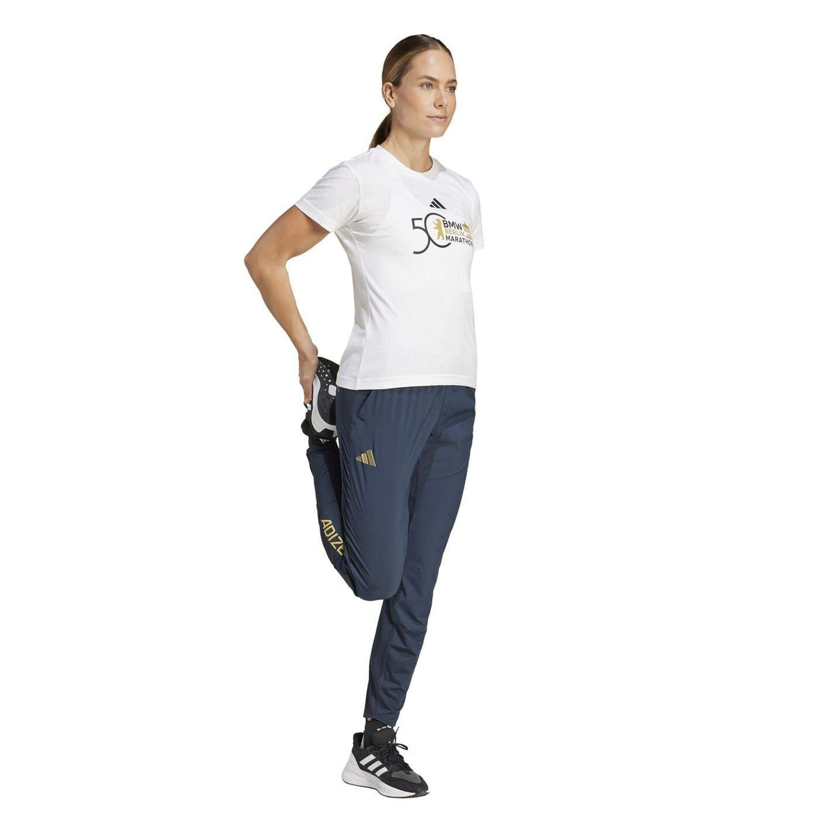 White - Pack Shot - Adidas Womens-Ladies Marathon 50th Anniversary T-Shirt