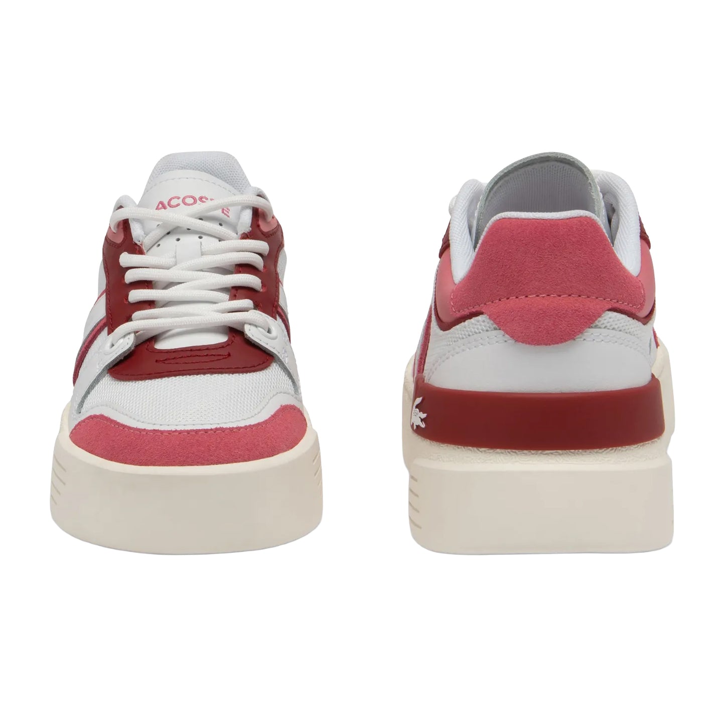 White-Red - Pack Shot - Lacoste Womens-Ladies L002 Evo Trainers
