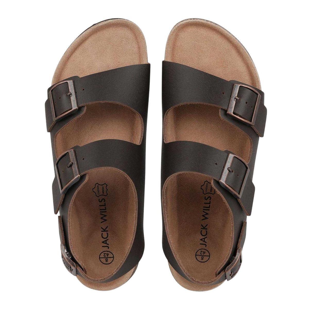 Brown - Side - Jack Wills Mens Leather Sandals