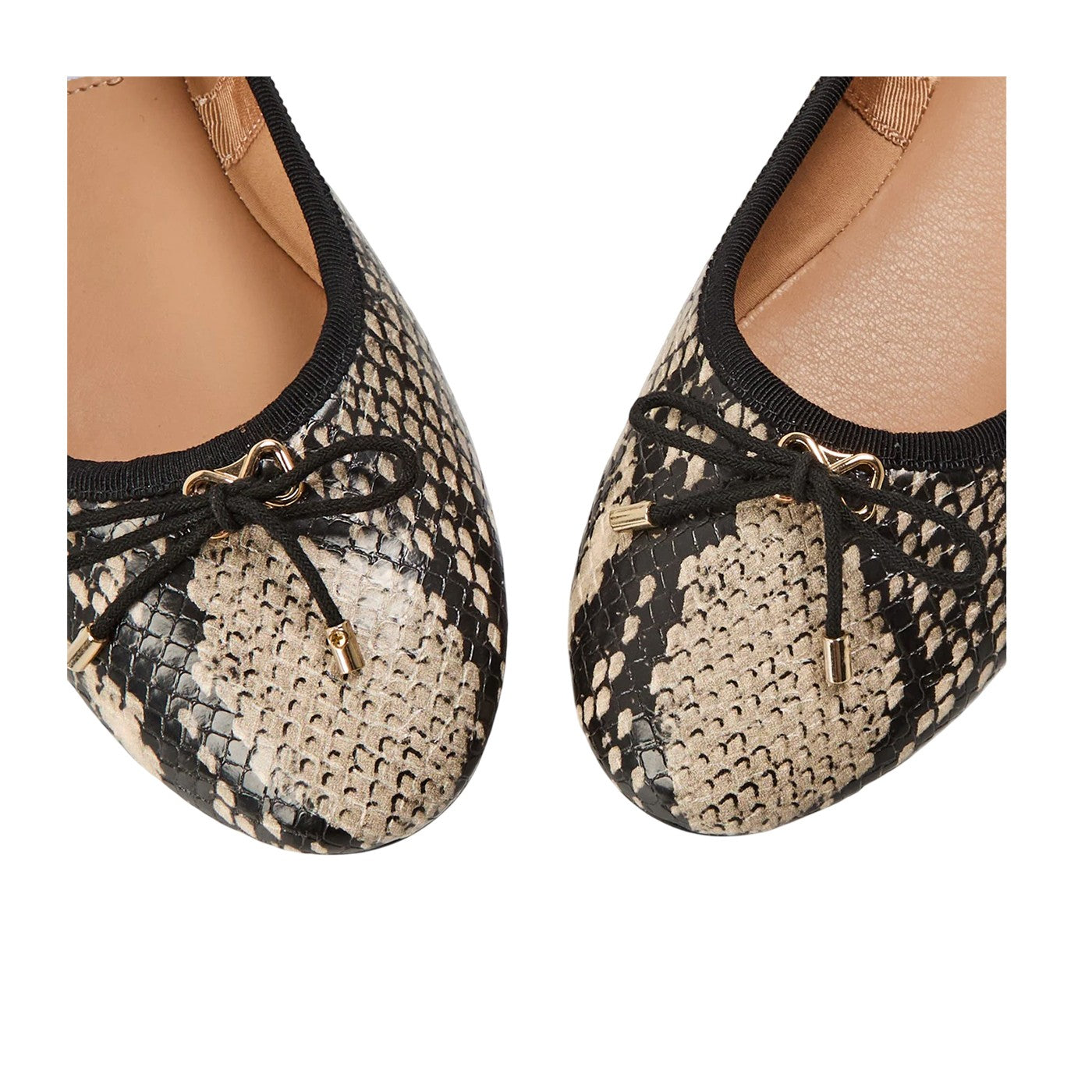Light Beige - Lifestyle - Steve Madden Womens-Ladies Blossoms Snake Print Ballet Flats