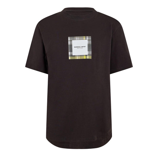 Black - Front - Marshall Artist Mens Plaid Logo Jersey Regular T-Shirt