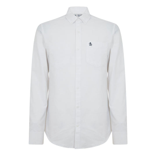 Brilliant White - Front - Original Penguin Mens Oxford Cotton Button-Down Shirt