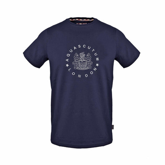 Navy - Front - Aquascutum Mens Circle Logo Regular T-Shirt