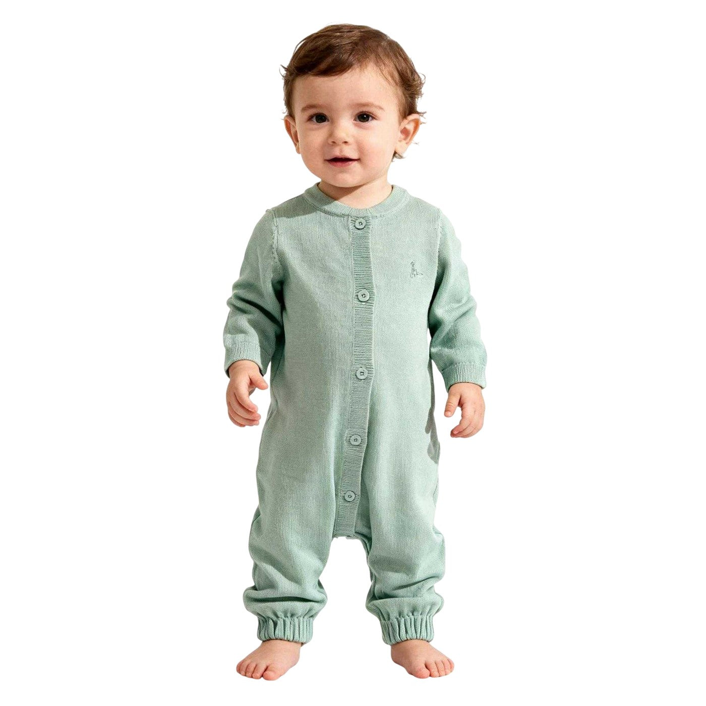 Baby Blue - Side - Jack Wills Baby Cotton Long-Sleeved Sleepsuit