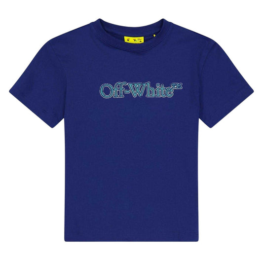 Blue - Front - Off White Childrens-Kids Full Logo Regular T-Shirt