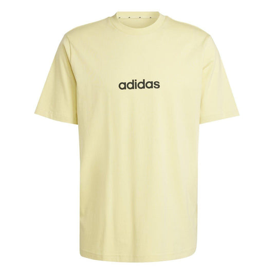 Yellow - Front - Adidas Mens Logo Cotton T-Shirt