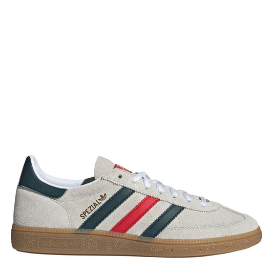 White-Green - Front - Adidas Mens Spezial Suede Trainers