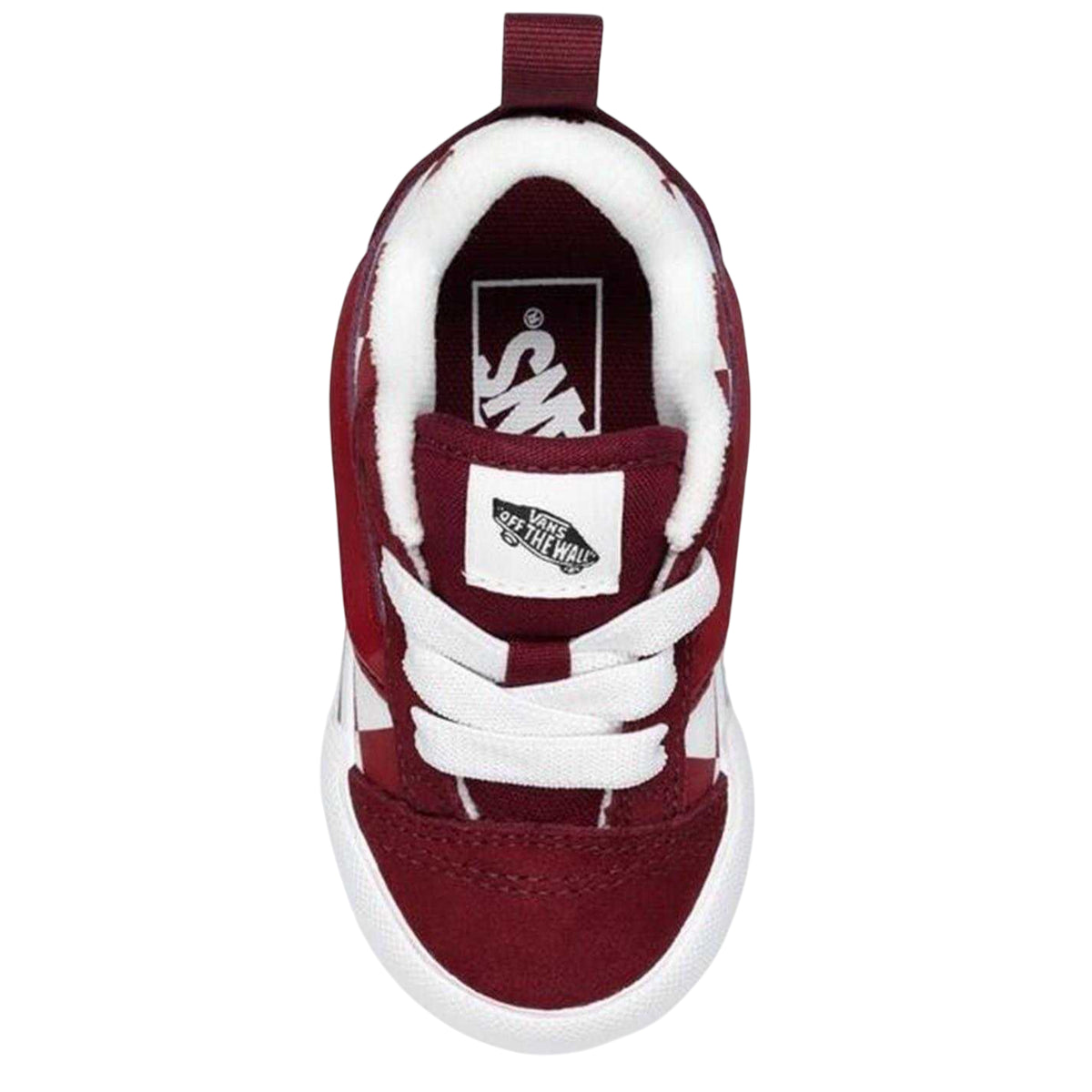Burgundy - Side - Vans Toddler Checkerboard Trainers