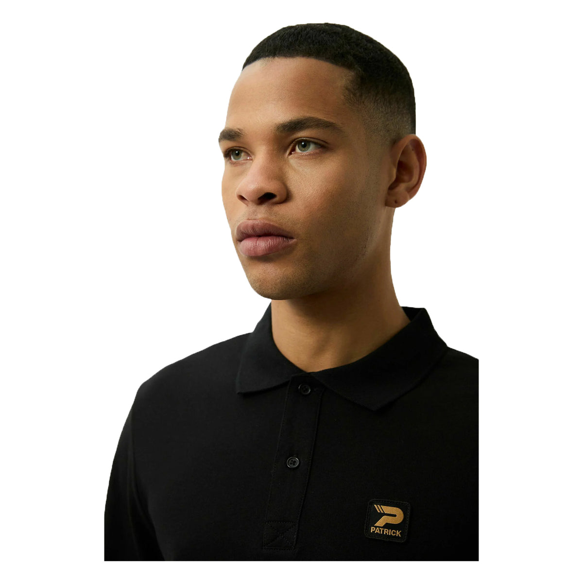 Black - Side - Patrick Mens Luca Long-Sleeved Polo Shirt