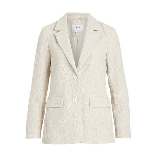 Birch - Front - Vila Womens-Ladies Viemmi Bouclé Tailored Blazer