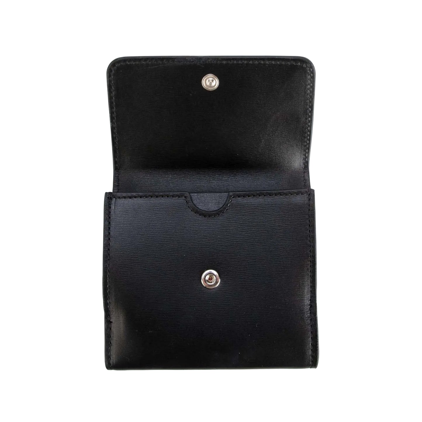 Black - Back - Off White Cash Inside Jitney French Leather Wallet