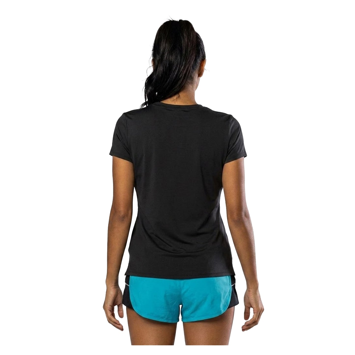 Black - Back - Nathan Womens-Ladies Dash Plain Crew Neck T-Shirt