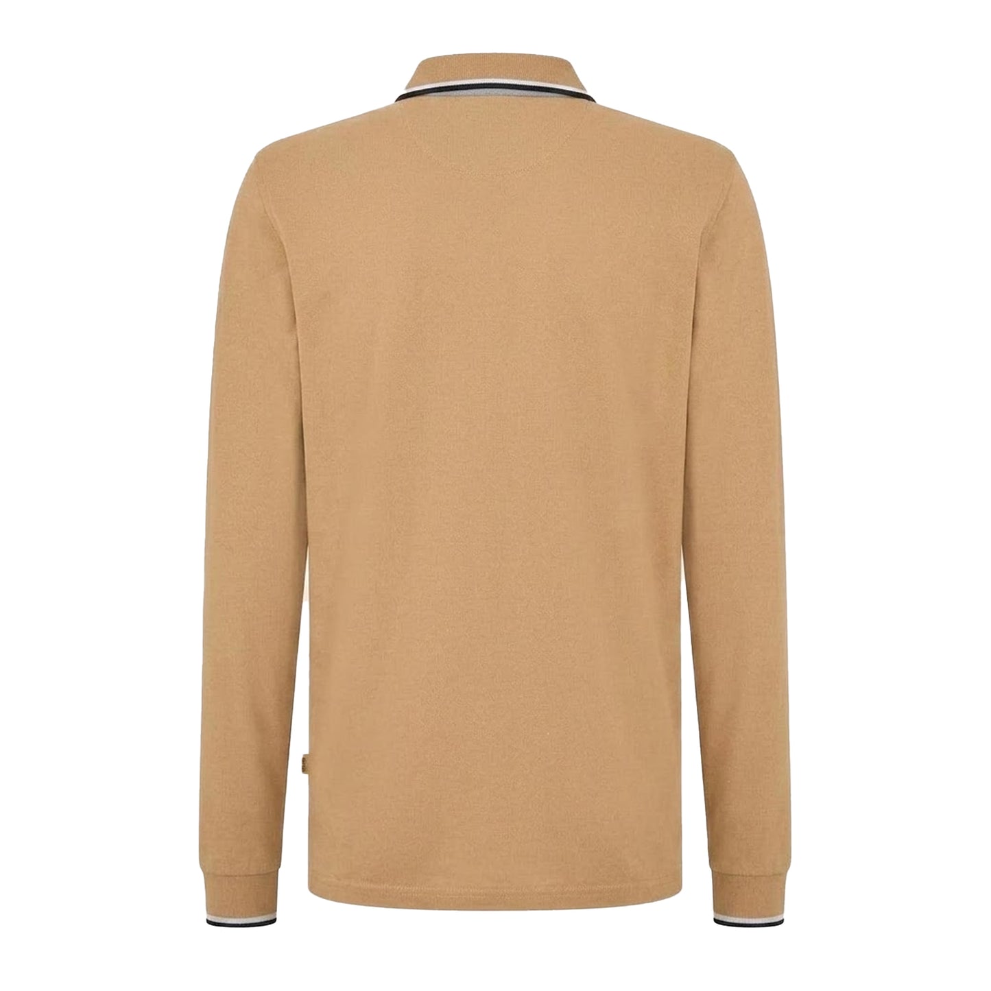Beige - Back - Boss Mens Regent Long-Sleeved Polo Shirt
