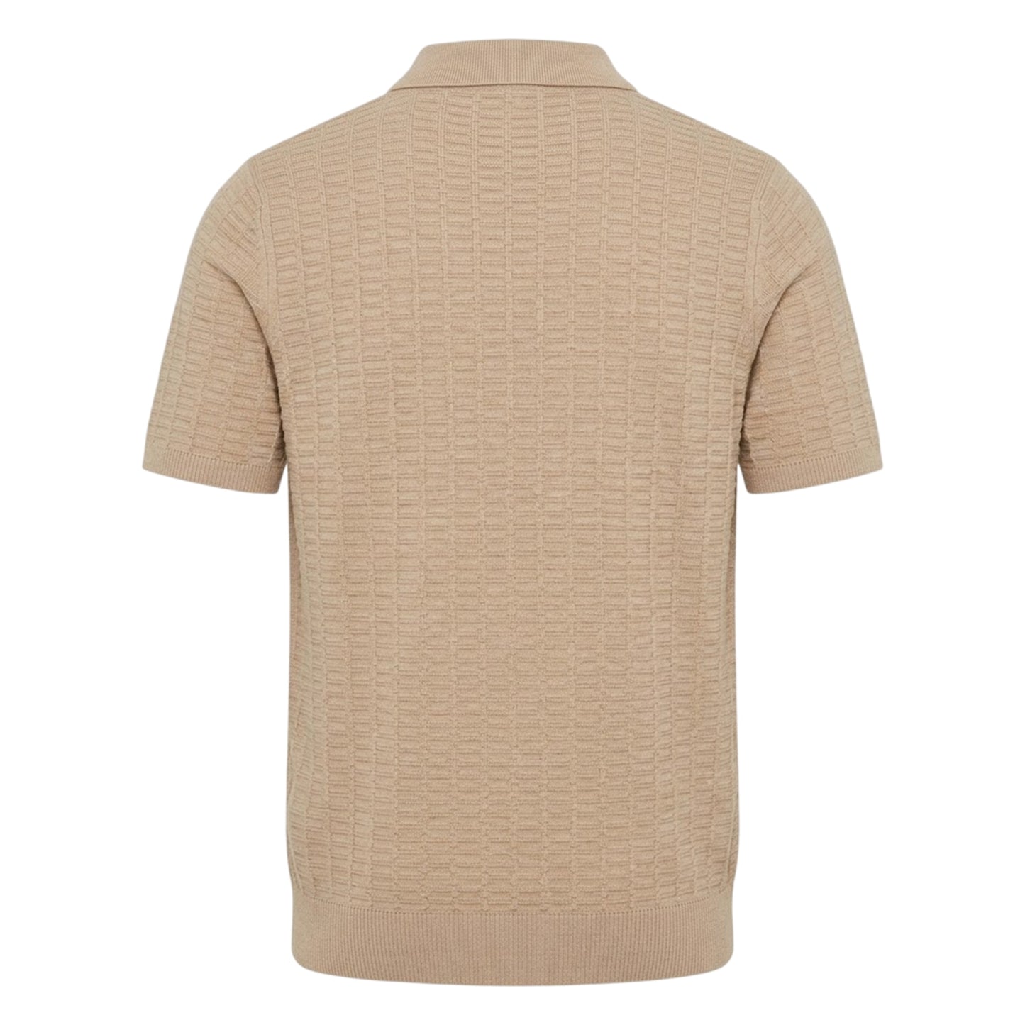 Beige - Back - Threadbare Mens Halliwell Short-Sleeved Polo Shirt