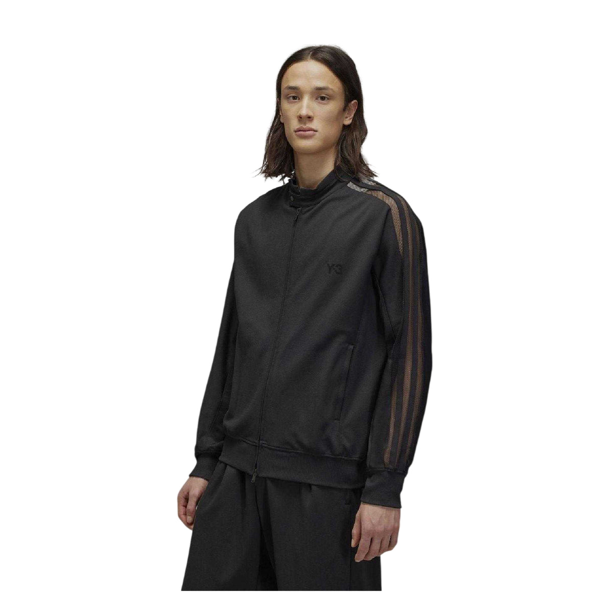 Black - Side - Y-3 Mens Polyamide Long-Sleeved Track Top
