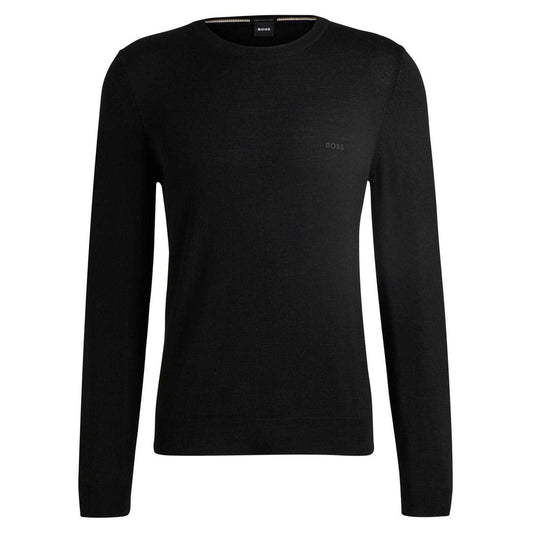 Black - Front - Boss Mens Botto Knitted Jumper